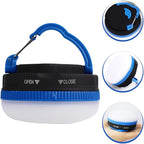 Luxshiny Portable Blue LED Camping Lantern with Hook Battery Operated Tent Light for Outdoor Hiking Fishing Emergency and Backpacking Lightweight and Easy to Hang
