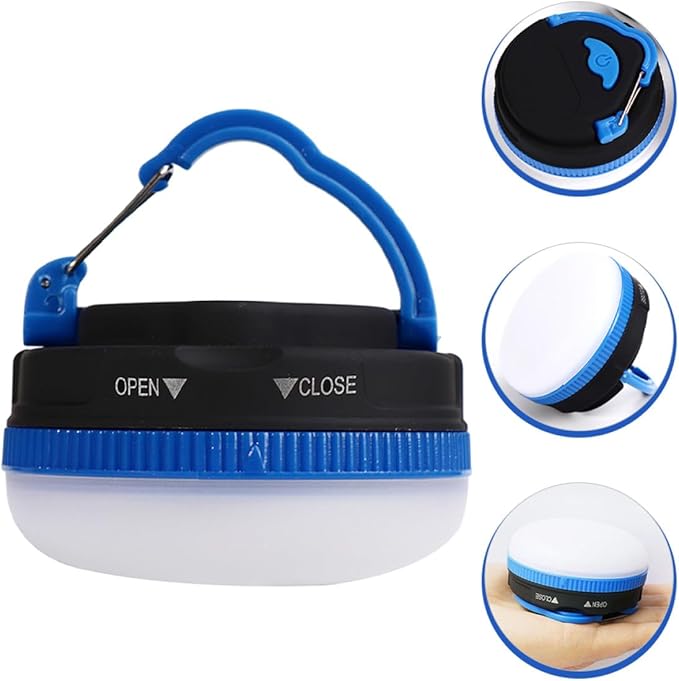 ibasenice Battery Operated LED Tent Lamp Hanging Camp Light Portable Blue Outdoor Camping Lantern Emergency Tent Light for Hiking and Backpacking