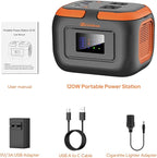 Portable Power Station 120W, Power Bank with AC Outlet, Portable Generator 97.6Wh External Battery Power Pack with USB C Input for Camping Home Van Life Adventure Backup