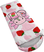 QOOMO Axolotl Cute Camping Sleeping Bags,3 Season Warm & Cool Weather,Lightweight,Waterproof Sleeping Bags for Adults & Kids,Traveling,and Outdoors