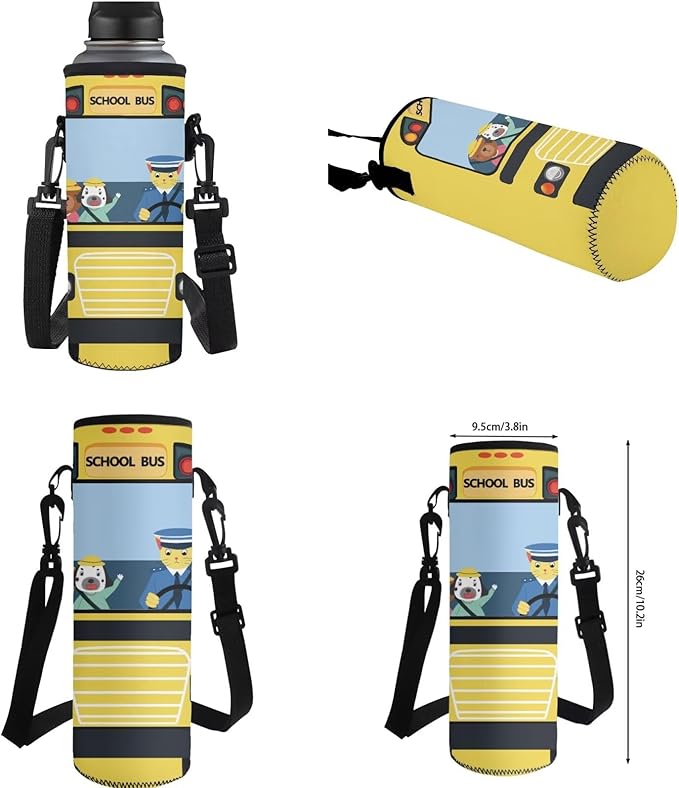 School Bus Backpack and Lunch Box Cool Kids Backpack Lightweight Portable Bookbag and Lunch Box Set for Boys 4pcs School Bag for Boys 6-7 Outdoor Travel Daypack Hiking Camping