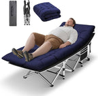HABUTWAY Camping Cot, Portable Camping Cot for Adult, 28" Wide Sleeping Cot Max Load 600LBS with Thick Mattress and Carry Bag, Portable Camping Bed for Outdoor Camping/Office, Home Nap