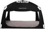 Indoor Instant Privacy Bed Tent for Sleeping,Quick Set-up Bed Canopies,Portable Bed Drapes with Large Space and 3 Doors (Black, Full)