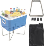 Foldable Cooler Stand with Storage Bag, Stainless Steel Ice Box Holder Holder for Camping, Portable Fridge Ice Box Holder for Hiking BBQ Cooking Fishing Picnic Outdoor