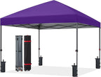 ABCCANOPY Pop Up Canopy - 10x10 Outdoor Patio Portable Canopy Tent Heavy Duty for Backyard and Deck with 4 Sandbags(Purple, 10x10)