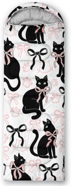 AILONEN Kawaii Panda Sleeping Bags,Lightweight & Waterproof,3 Season Warm & Cool Weather,Dreamy Purple Flower Animal Themed Sleeping Bags for Boys,Girls,Kids,Adults Travelling,Outdoors