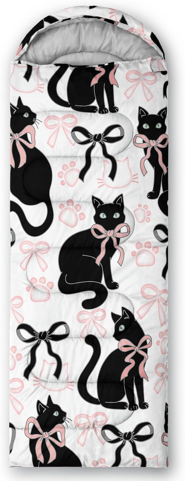 AILONEN Kawaii Panda Sleeping Bags,Lightweight & Waterproof,3 Season Warm & Cool Weather,Dreamy Purple Flower Animal Themed Sleeping Bags for Boys,Girls,Kids,Adults Travelling,Outdoors