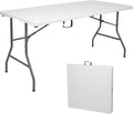 Stansport Folding Camp Table, White, 59.8" L x 29.1" W x 29.1" H
