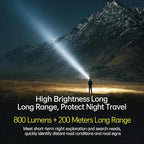 F8 Headlamp Rechargeable, 800 Lumen Super Bright LED Head Lamp, IP67 Waterproof with Motion Sensor and Red Light, AAA Battery Compatible for Work, Camping, Hiking, Running