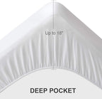Twin Extra Long (XL) Mattress Protector Pad Waterproof Quilted, Breathable & Cooling Twin XL Mattress Cover Fitted for College Dorm Room Essentials with Deep Pocket Up to 18", (White)