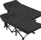 DoCred Oversized XXL Folding Camping Cot with Mattress, 2 Pack Heavy Duty Sleeping Cot Bed Portable Adults Outdoor Bed with Carry Bag, Travel Camp Cots