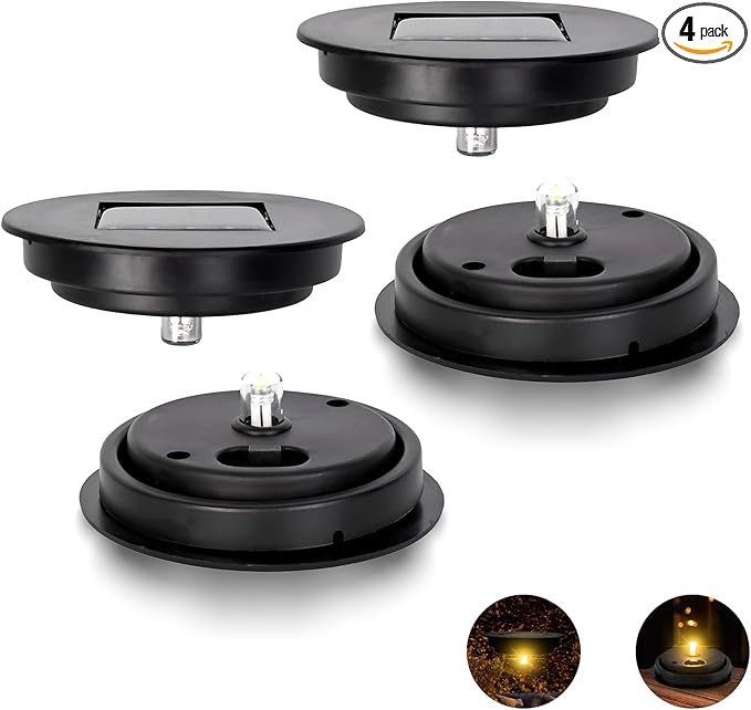 Solar Light Replacement Top 4 Pack Used to Replace Broken Solar Lantern Parts It Works with Openings from 2.45 Inches All The Way Up to 3.3 Inches