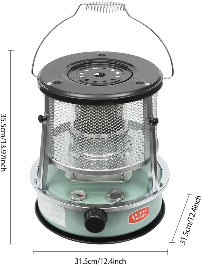 9000BTU Kerosene Heater & Stove, Portable Non Electric Kerosene Heaters, Outdoor Camping Portable Camp Tent Heater (Green)