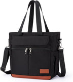 JOYHILL Lunch Bag - Insulated, Leakproof Lunch Tote with Shoulder Strap for Adults - Work, Picnic, Camping, Beach (C-BLACK)