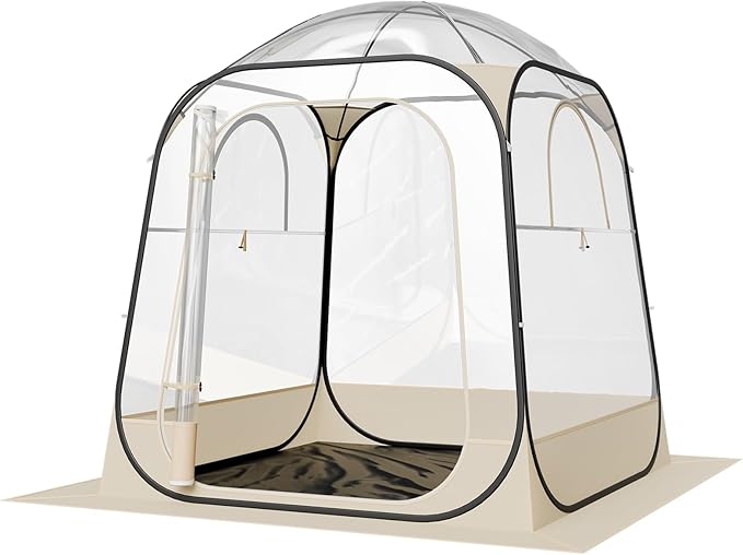VEVOR Pop up Sports Tent, 8 Sizes Optional Clear Bubble Tent for 1-6 Person, Waterproof Outdoor Pod with Floor Mat & Top Cover, Garden Igloo Dome Tents Camping Shelter for Sports Watching