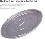 Boundless Voyage Titanium Non-Stick Frying Pan with Folding Handle Non-Stick Ceramic Coating Frypan Cooking Pot for Outdoor Camping Picnic Backpacking