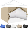 CROWN SHADES 10x10 Canopy Sidewalls (4pck) - Side Walls 10x10, Sidewalls for Canopy - Tent Accessories, Beige