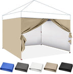 CROWN SHADES 10x10 Canopy Sidewalls (4pck) - Side Walls 10x10, Sidewalls for Canopy - Tent Accessories, Beige