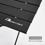 MOON LENCE Ultralight Folding Camping Table, Compact,Portable with Carry Bag, for Outdoor Cooking, Picnic, Camp, Boat, Travel (Black - M)
