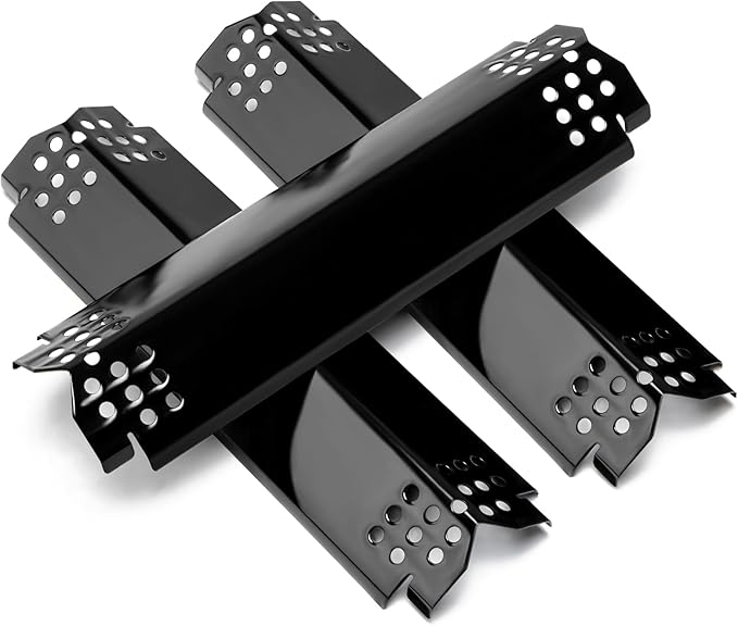Unicook Grill Heat Plates for Nexgrill 720-0864, 720-0864M, BBQ PRO, Backyard, Expert, Grill Burner Covers Replacement Parts, 14.6 Inch Heat Shields Tents, Porcelain Flame Tamers, 3 Pack
