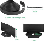 2-Inch x 50 FT Landscape Edging Border with 75 Spikes, Garden Edging Border Lawn Edging Border, Plastic Edging Border Flexible for Garden Flower Beds Lawn Yard Paver Pathway (Black)