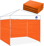 Instant Canopy Tent Sidewalls for 10x10 Pop Up Canopy Waterproof, 99% UV Protection, 3 Piece Sidewalls, Orange(3PCS Sidewall Only, Canopy Tent NOT Included)