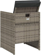 Patio Chair Gray PE Rattan One Size Removable Covers Garden Furniture Patio Furniture Camping Chair for Garden Outdoor