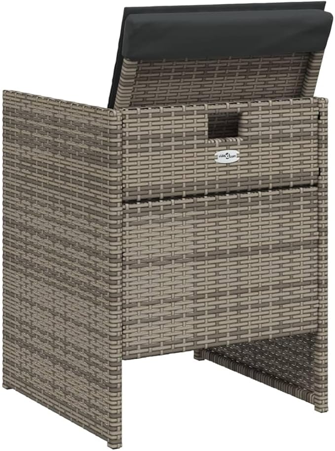 Patio Chair Gray PE Rattan One Size Removable Covers Garden Furniture Patio Furniture Camping Chair for Garden Outdoor
