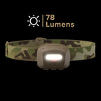 Princeton Tec Quad Tactical Headlamp with 4 Ultrabright RGB LEDs and 78 Lumens, IPX7 Water Resistance, Essential for Camping, Paddling, Trade Work, & Safety Preparedness, Multicam