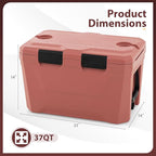 COSTWAY Insulated Portable Cooler, Hard Shell Ice Chest w/ 2 Cup Holders, Bottle Opener, Drain Plug, 3-Day Ice Retention, Outdoor Leak-Proof Dry Box for Beach, Camping, Fishing, Picnic