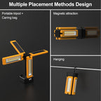 13200mAh Rechargeable Solar Work Light with Folding Stand and Carrying Bag, AODOO 8000 Lumen Stepless Dimmable , White/Warm/Nature White/RED(SOS) with Detachable Tripod (Orange(No Tripod))