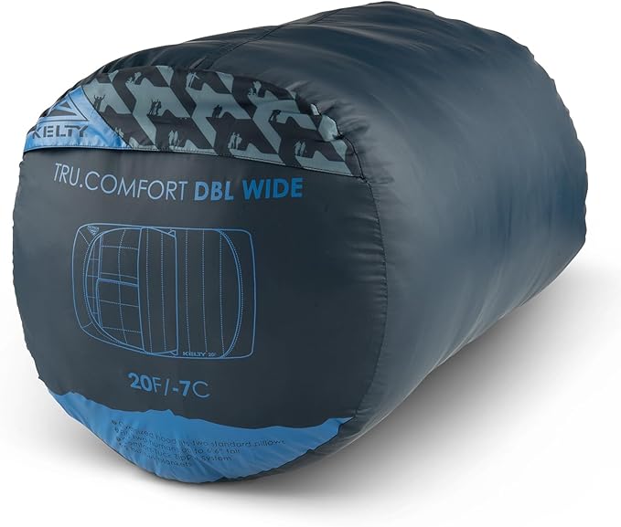 Kelty Tru.Comfort Doublewide 20 Degree Sleeping Bag – Two Person Synthetic Camping Sleeping Bag for Couples & Family Camping
