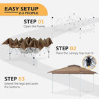 Gazebos on Clearance 12x12-Feet Easy Instant Pop Up Canopy Sidewalls Shade Lightweight Folding Portable Outdoor Clearance Patio Tent Waterproof Anti Uv Outdoor Exhibition Heavy Duty (Brown)