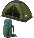Night Cat Backpacking Tent with Internal-Frame Hiking Backpack 100L for One 1 to 2 Persons Lightweight Waterproof Camping Hiking Tent for Adults Kids Scouts Easy Setup Single Layer 2.2x1.2m