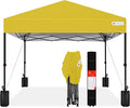 Best Choice Products 12x12ft Pop Up Canopy Tent, Outdoor Shade, 1 Person 1 Minute Set Up, Carry Case, 4 Weight Bags - Yellow