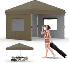 Garvee 10x10 Pop Up Canopy Tent, Heavy Duty Commercial Instant Shelter with One-Person Setup, UPF 50+ Waterproof, 100 Sq Ft Shade for Outdoor Events, Camping, Farmers Market