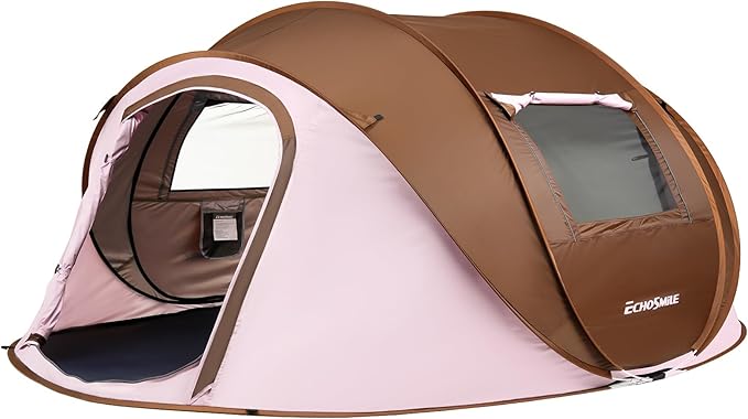 EchoSmile Instant Pop Up Camping Tent, 2/4/6 Person, Easy Setup Tent, Water Resistant Dome, Portable with Carry Bag