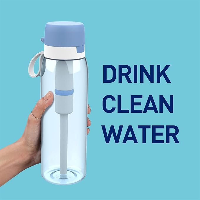 Water Bottle with Filter, 32 oz, BPA Free, Leak Proof