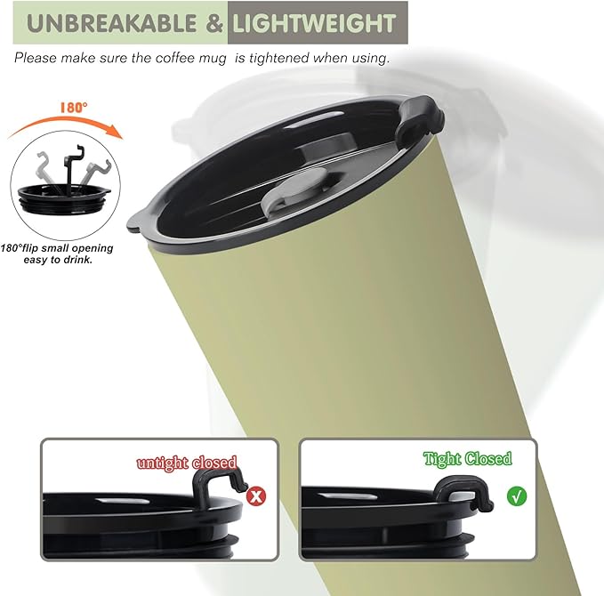 4 Pack Plastic Travel Coffee Mug Set, 20 oz Spill Proof Drinking Cups with Lids, Pobtable to Go Camping Coffee Tumbler Reusable Coffee Mugs with Lids, Dishwasher & Microwave Safe