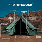 WHITEDUCK Regatta Canvas Bell Tent - w/StoveJack, Waterproof, 4 Season Luxury Camping and Glamping Yurt Tent Outdoor