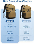 Cooler Backpack Insulated Waterproof,30/45 Cans Backpack Coolers Leakproof Lunch Backpack for Men Women Portable Soft Cooler Bag for Beach Camping Trave Picnic