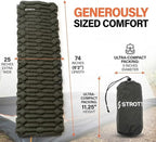ANGORA BRANDS Inflatable Sleeping Pad for Camping & Backpacking – Lightweight 2.1” Thick Compact Sleeping Mat, 25” Wide Portable Pad for Hiking, Travel & Outdoor Use