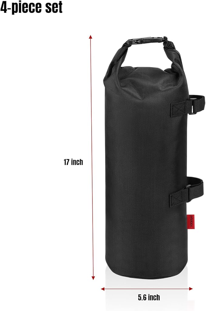 YOOFAN Heavy Duty Sand Bags for Canopy Legs (Set of 4) – 1680D Waterproof Oxford Fabric with Upgraded Hook & Loop Straps – Ideal Weights for Tent, Gazebo, Bounce House