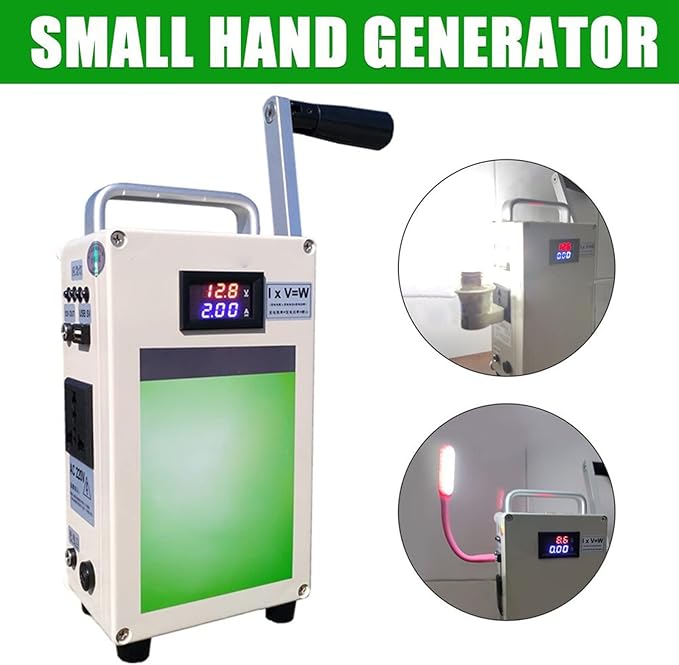 USB Hand Generator Manual Generator Power DC Generator High Power 20W Portable Outdoor Hand Generator Emergency Power Supply Suitable for Outdoor Camping