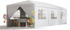 EROMMY Outdoor Party Tent 10x30 FT, Waterproof Canopy with 6 Removable Sidewalls and 2 Zipper Doors for Weddings, Events, Backyard Parties, White