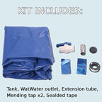 Japard 240 L / 65 Gal Water Bladder Tank, Foldable Portable Rainwater Storage Container, Emergency Water Bag for RV, Truck Bed, Fire Prevention, Drought Resistance, Blue
