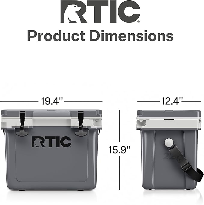 RTIC Ultra-Light 22 Quart Hard Cooler Insulated Portable Ice Chest Box for Drink, Beverage, Beach, Camping, Picnic, Fishing, Boat, Barbecue, 30% Lighter Than Rotomolded Coolers