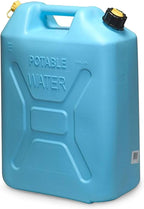 Scepter Portable Plastic Military Style Food Grade 5 Gal Water Jug Container with Reversible Spout for Camping & Emergency Storage, Blue