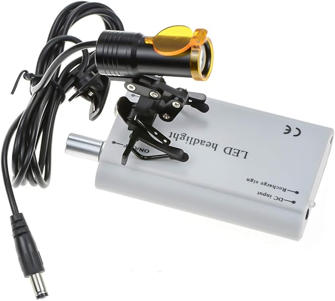 5W Waist Hanging Rechargeable Dental LED Head Light with Plastic Clip Filter for Surgical Magnifier (Silver)