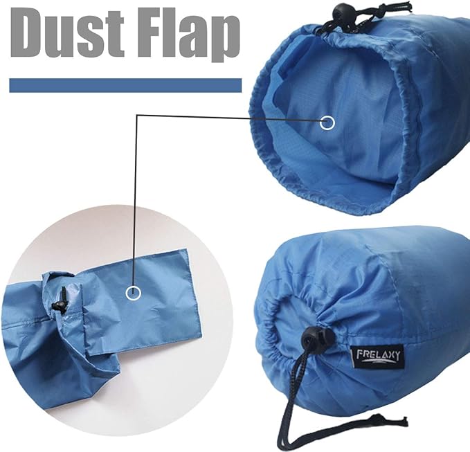 Frelaxy Stuff Sack Set 5-Pack (3L&5L&9L&15L&20L), Ultralight Ditty Bags with Dust Flap for Traveling Hiking Backpacking (Sky Blue&Blue&Navy&Army Green&Black)